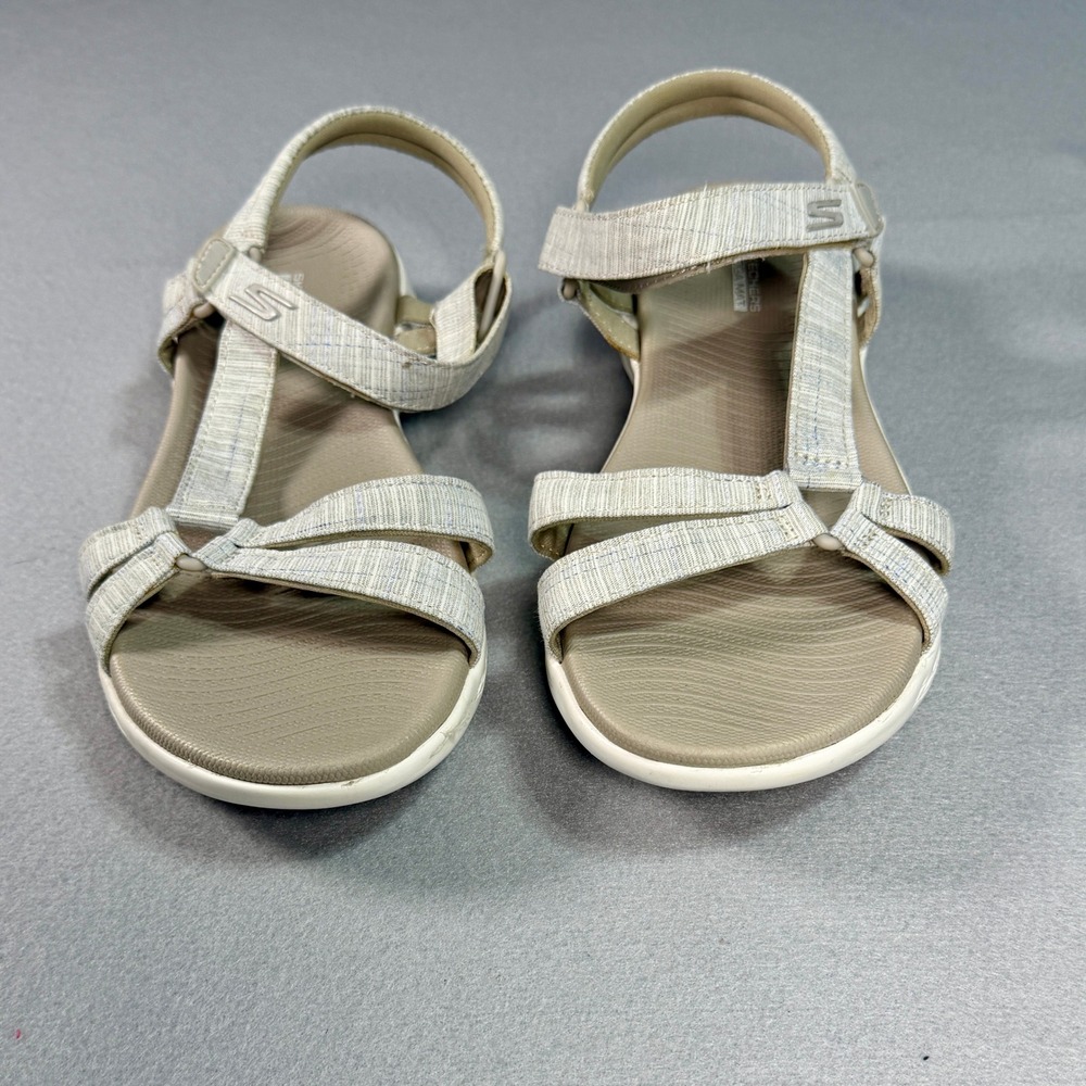 Skechers Womens On-the-GO 600 Goga Mat Strappy Sandals Size 8 Taupe 16182 - Picture 6 of 9